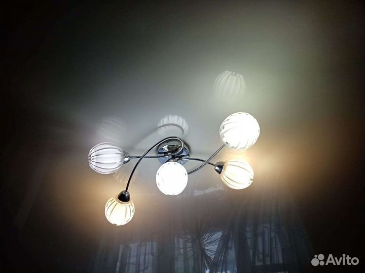 Люстра 5 плафонов хромированная