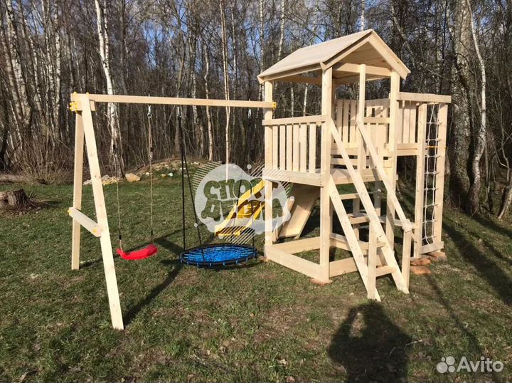 Детская деревянная площадка уличная