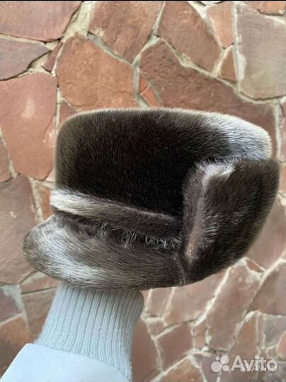 Норковая шапка мужская бу