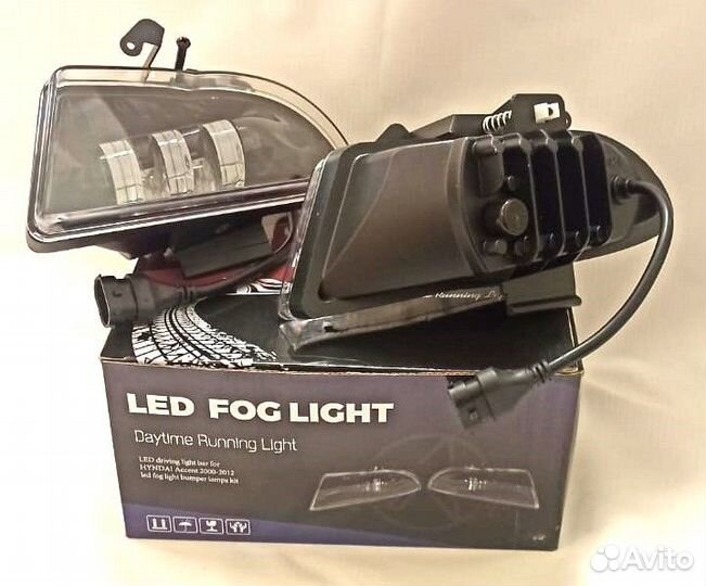 Противотуманные фары 5 линз Хендай Акцент лед