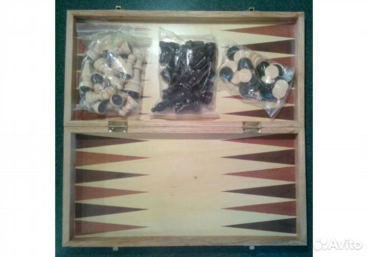 Игровой Набор 3в1 Шахматы Шашки Нарды, 34х34см