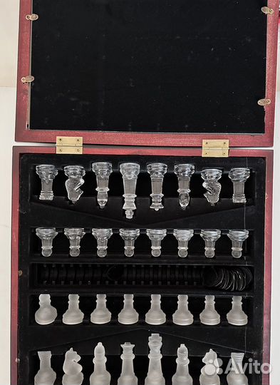Шахматы стеклянные 35,5х35,5см