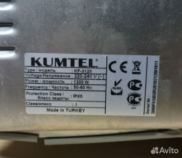 Мини-печь электр. kumtel KF-3125 (1,3кВт, 32л. )