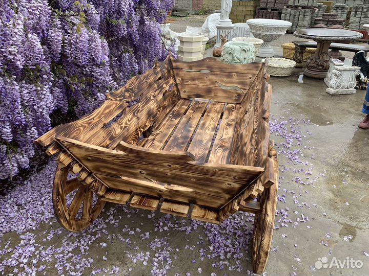 Телега для сада декоративная