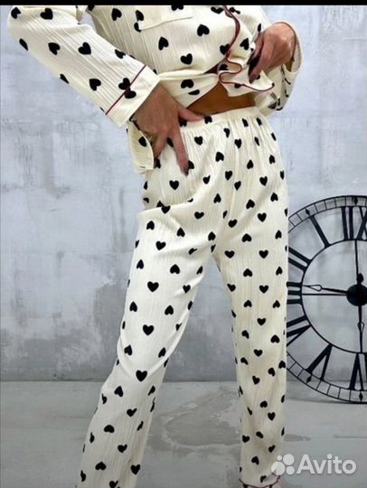 Пижама женская с брюками из муслина 46-52