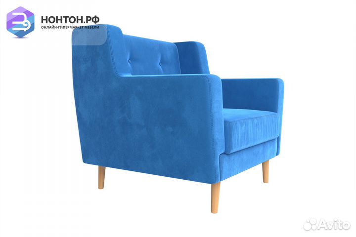 Кресло Брайтон велюр голубой