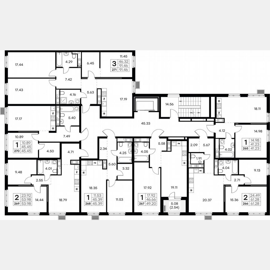 1-к. квартира, 50,7 м², 4/9 эт.