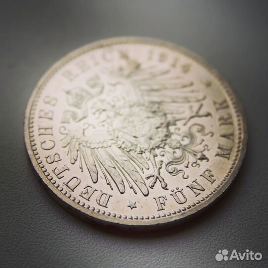 5 марок 1914 года Германия Пруссия вильгельм II