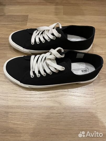 Кеды ASOS мужские, текстильные, черные, размер 42