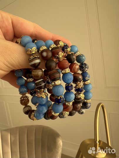 Сет браслетоа из натуральных камней 5 шт