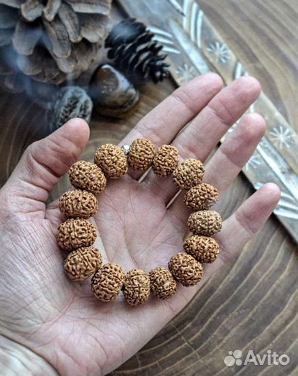 Мужской браслет из рудракши 8, 9, 10 ликов