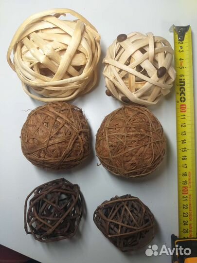Шары для декора из природных материалов