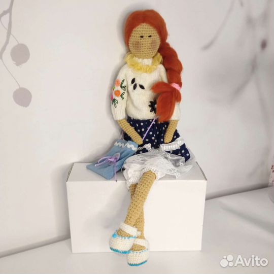 Интерьерная кукла Тильда. Ручная работа. Вязанная
