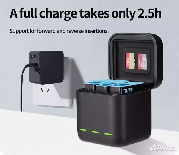 Аккумуляторы Telesin для GoPro 11 10 9, новые