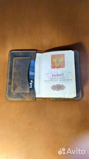 Обложка на паспорт кожаная ручная работа