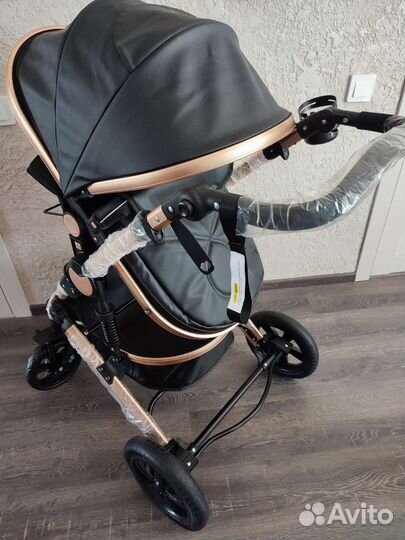Коляска 3 в 1 эко кожа новая