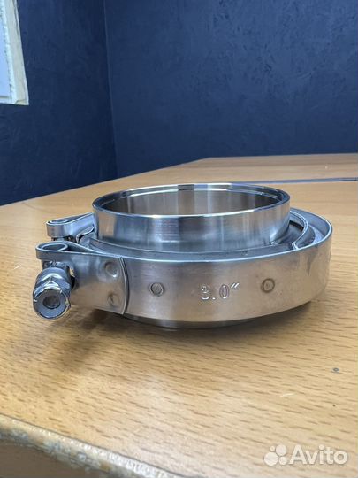 V-band 4”(102мм) с фланцами с проточкой папа-мама