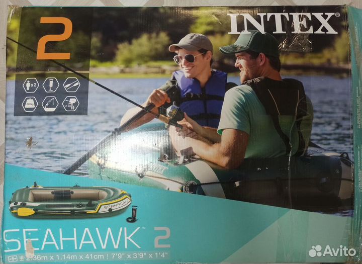 Лодка надувная двухместная Intex Seahawk 2