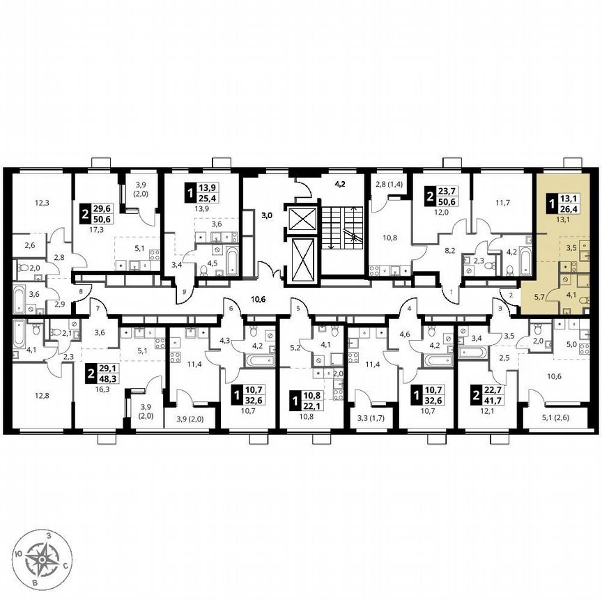 Квартира-студия, 26,4 м², 16/16 эт.
