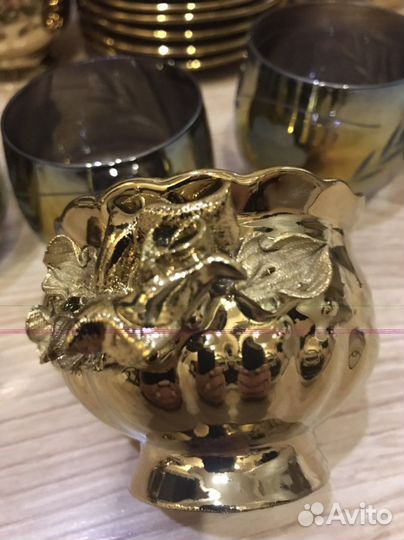 Сервис чайный,кофейный СССР золотой