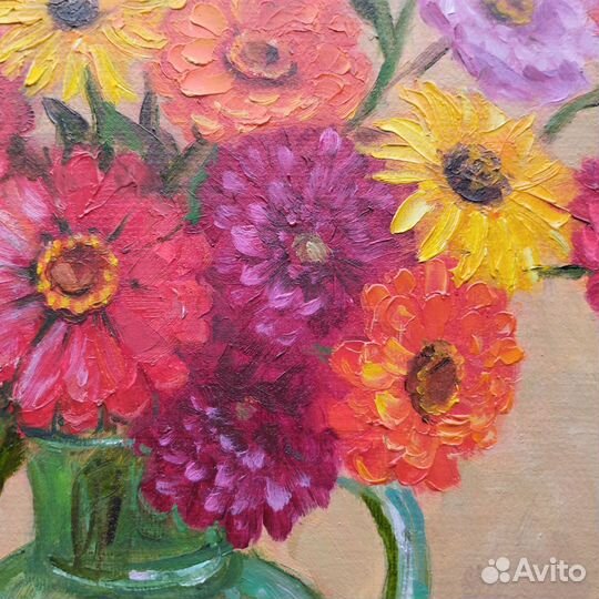 Картина маслом. Цветы и фрукты