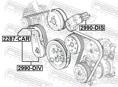 Натяжитель ремня навесного оборудования Febest