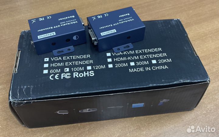 VGA аудио удлинитель-Extender до 100 метров по вит