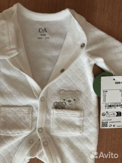 Комбинезон слип C&A новый для новорожденного 50 см