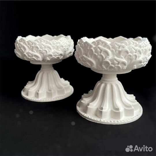 Силиконовый молд вазочка на ножке для гипса