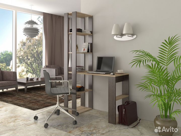 Стол письменный со стеллажом современный