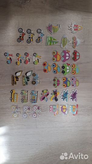 Пуговицы фигурные, деревянные, пластиковые, глазки