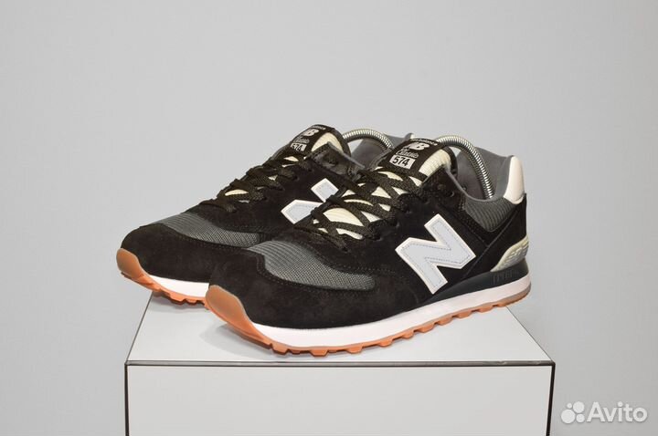 New Balance 574 (41-46, Черно-белые)