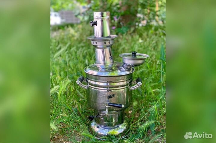 Самовар на дровах с чайником