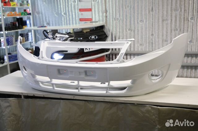 Бампер передний Гранта цвет белый 240 Белое облако