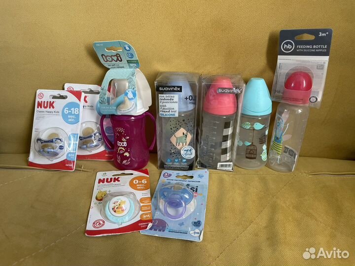 Новые бутылочки,молокоотсос,соски Nuk, HB, Mepsi