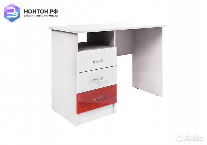 Стол письменный Вега Алфавит белый / красный