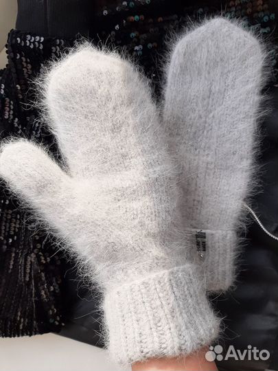 Варежки из пуха норки