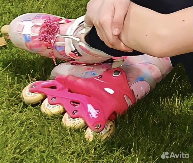 Ролики 33-37 выдвижные,защита в подарок