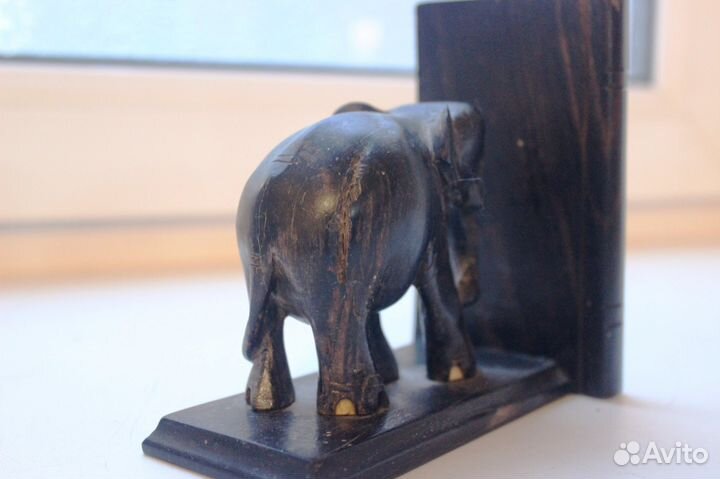 Антикварный ограничитель для книг (слон)