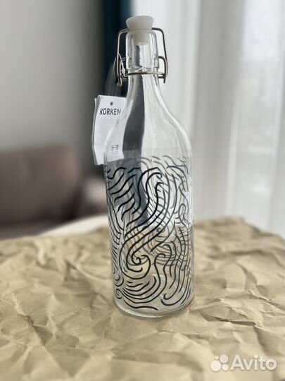 IKEA коркен банка и бутылка 1 литр