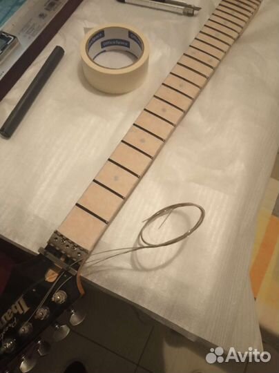 Ремонт гитар,Замена ладов на электрогитаре