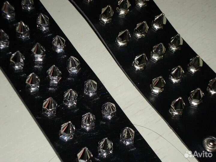 Браслеты парные панк натуральная кожа