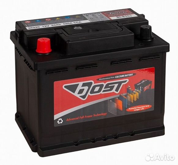 Аккумулятор Bost 62L (56220) прям. пол. 62 Ач