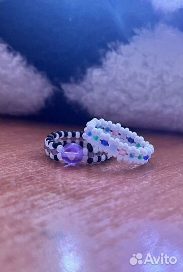 Кольца, серьги из бисера