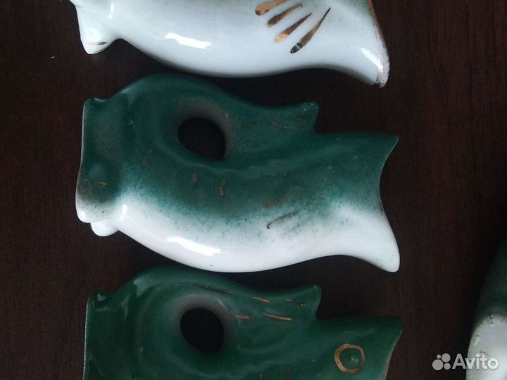 Набор посуды рыбки, зелёный, 7 предметов