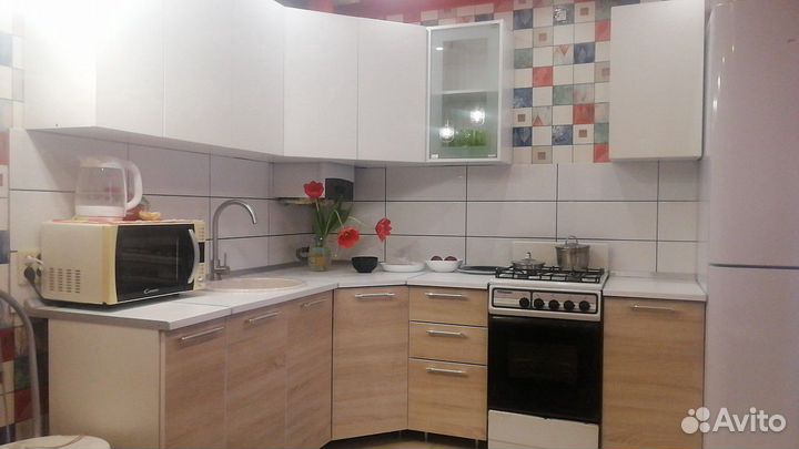 Кухня угловая 3,6 м Радуга белый-сонома 1,95*1,76