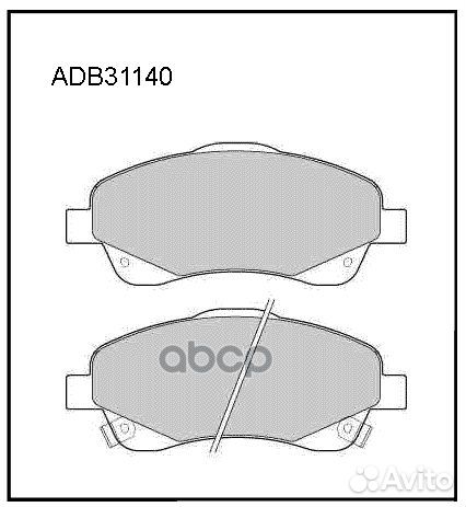Колодки тормозные дисковые перед ADB31140 A