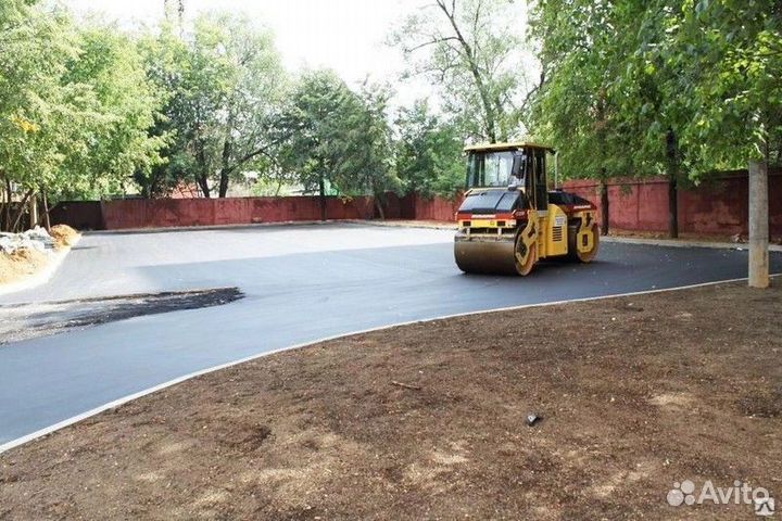 Укладка асфальта, щебня, аренда спецтехники