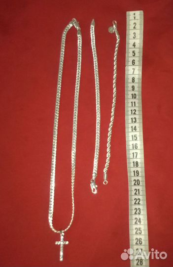 Серебряная цепь и браслет