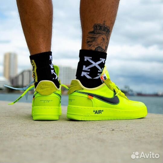 Кроссовки Nike Air Force 1 Off-White Volt (41-45)